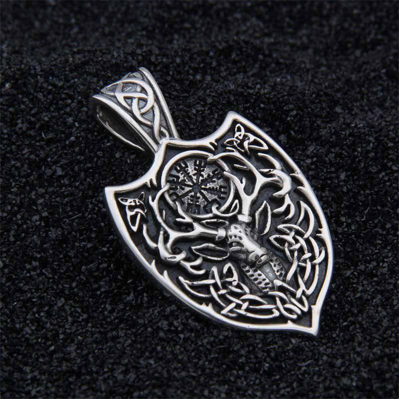 Cernunnos Celtic Shield Pendant - Sterling Silver