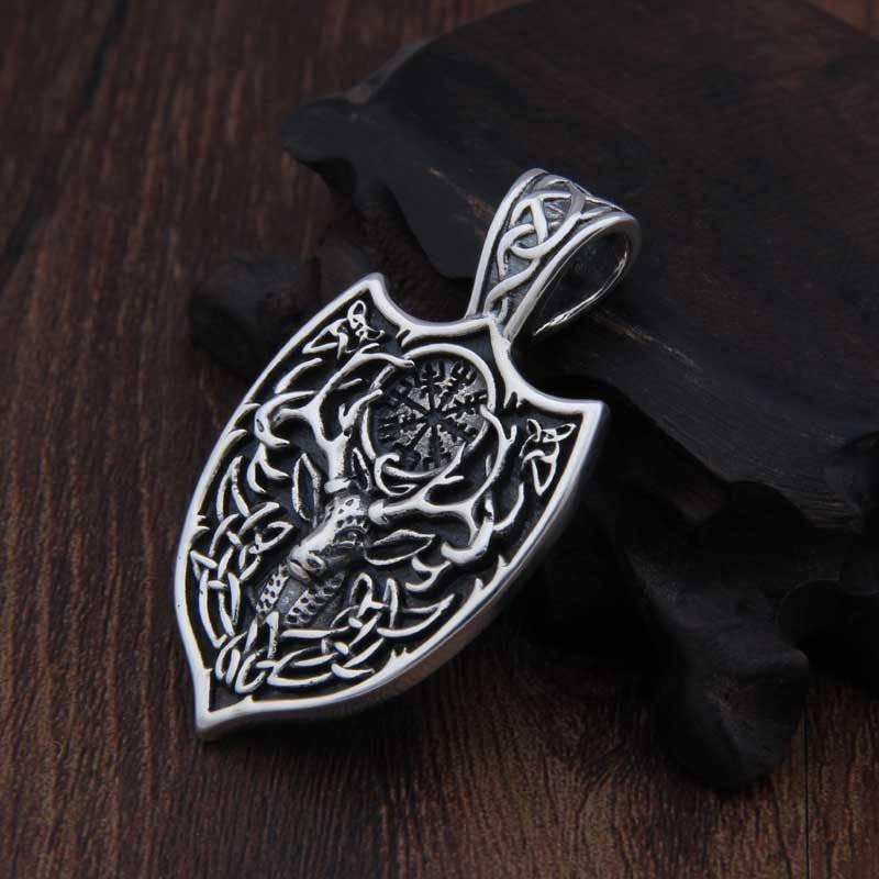 Cernunnos Celtic Shield Pendant - Sterling Silver