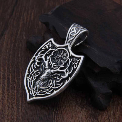 Cernunnos Celtic Shield Pendant - Sterling Silver