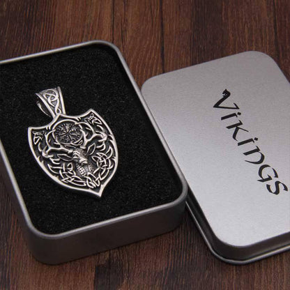 Cernunnos Celtic Shield Pendant - Sterling Silver