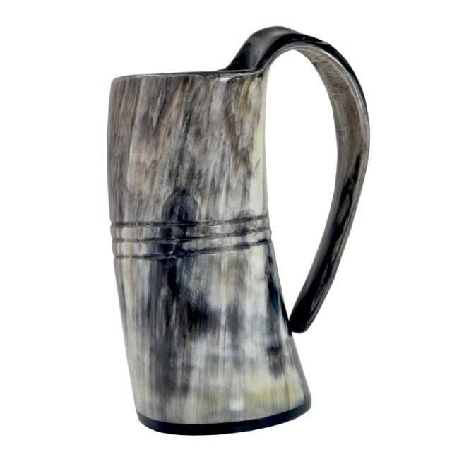 Drinking Horn Mug with Stripes