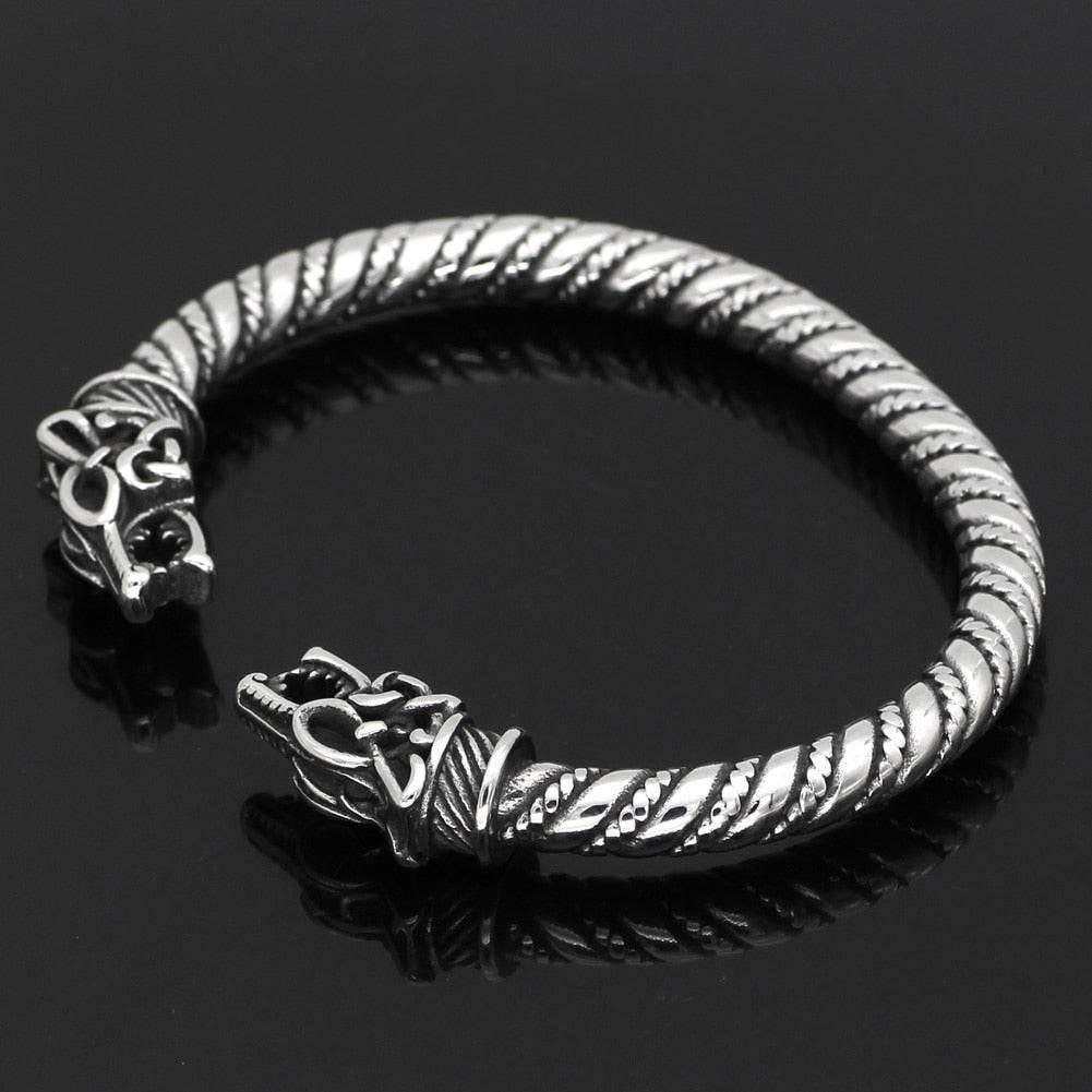 Fenrir Wolf Torc Bracelet - Stainless Steel
