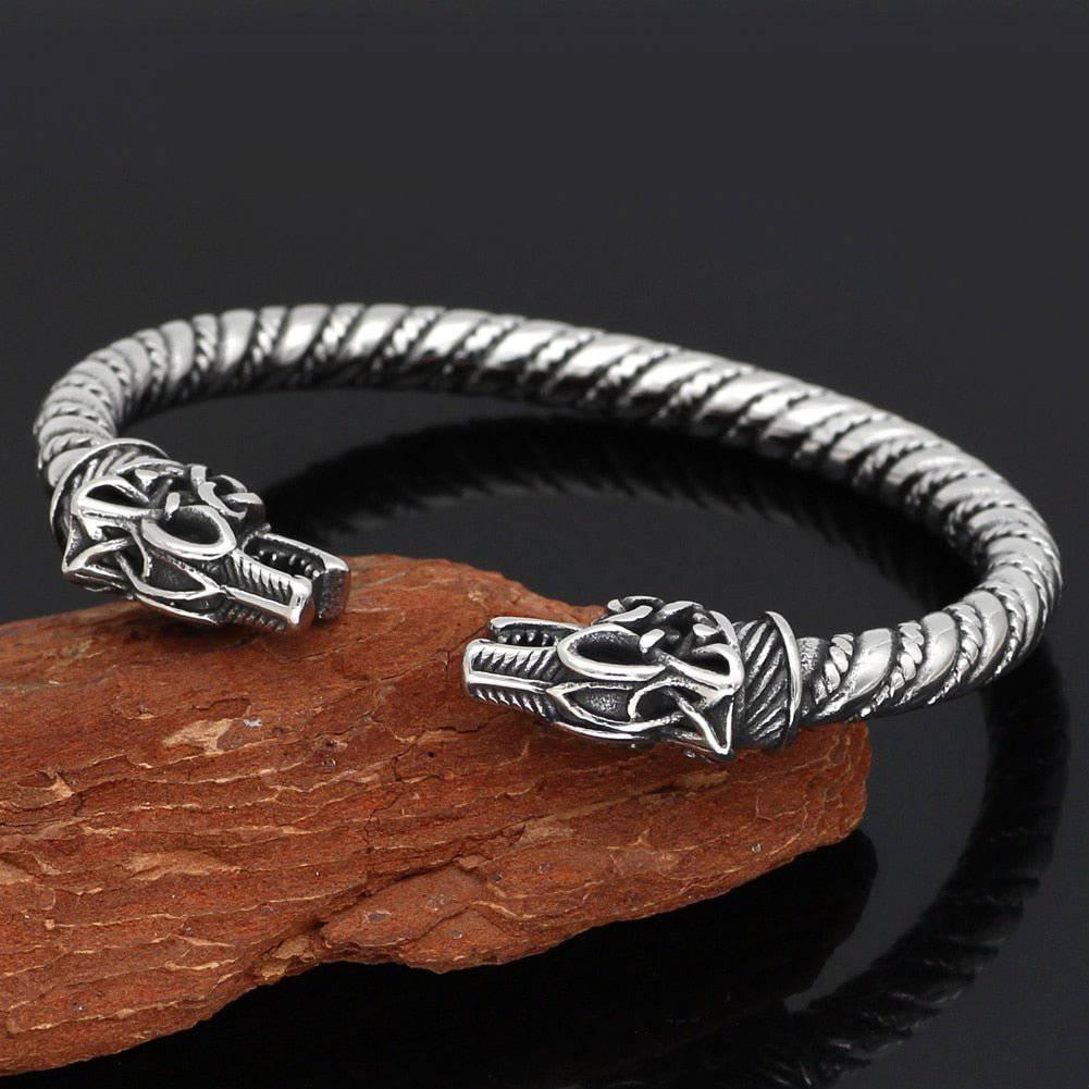 Fenrir Wolf Torc Bracelet - Stainless Steel