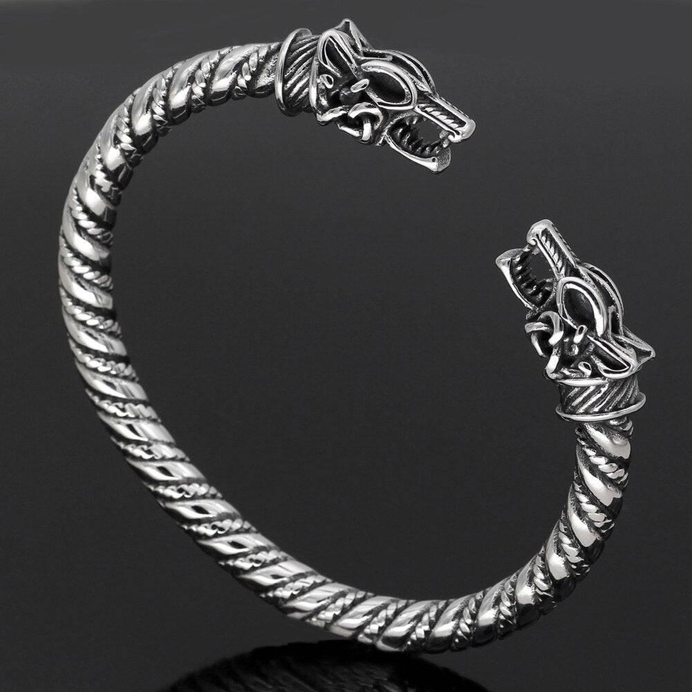 Fenrir Wolf Torc Bracelet - Stainless Steel