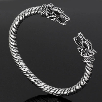 Fenrir Wolf Torc Bracelet - Stainless Steel