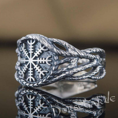 Handcrafted Brambles Helm of Awe Band - Sterling Silver