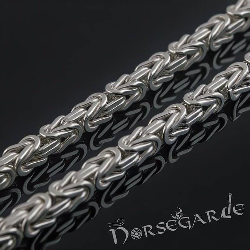 Handcrafted Byzantine Chain with Wolves - Sterling Silver