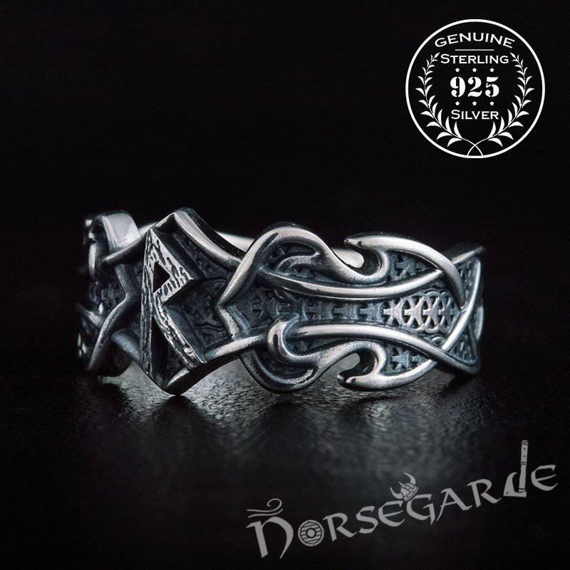 Handcrafted Celt Ornament Raido Band - Sterling Silver