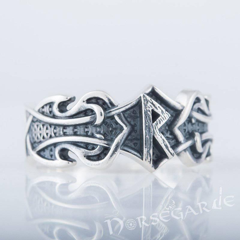 Handcrafted Celt Ornament Raido Band - Sterling Silver