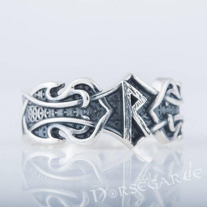 Handcrafted Celt Ornament Raido Band - Sterling Silver