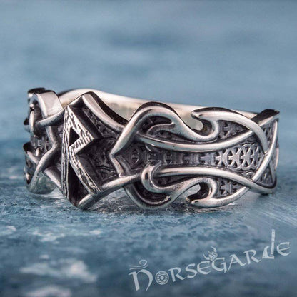 Handcrafted Celt Ornament Raido Band - Sterling Silver