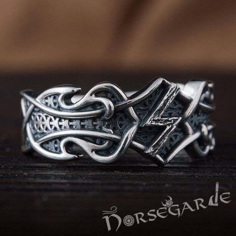 Handcrafted Celt Ornament Sowilo Band - Sterling Silver