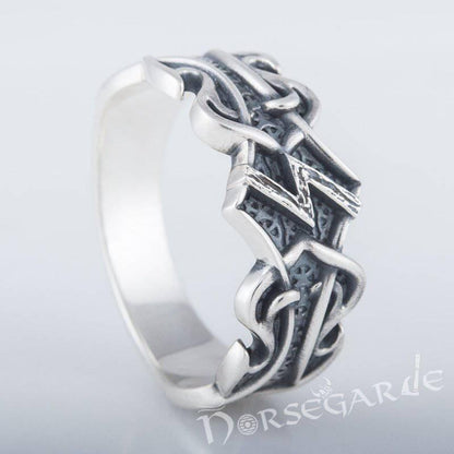 Handcrafted Celt Ornament Sowilo Band - Sterling Silver