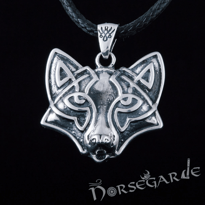 Handcrafted Celtic Fox Pendant - Sterling Silver