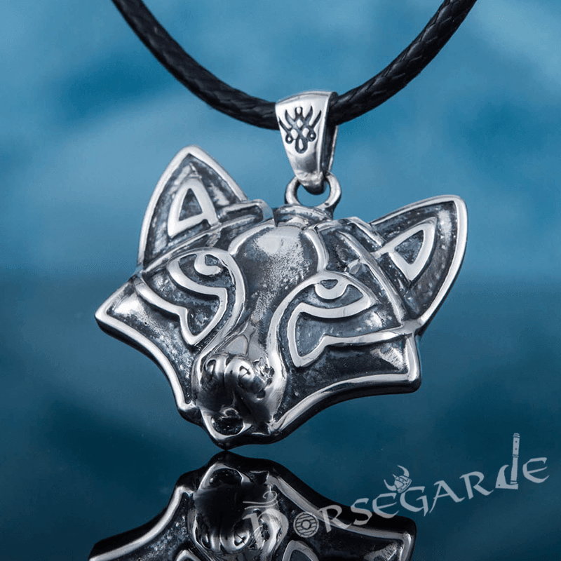 Handcrafted Celtic Fox Pendant - Sterling Silver
