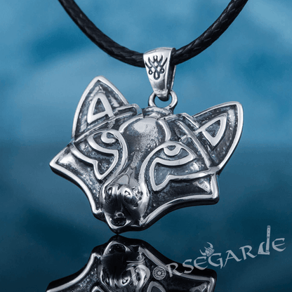 Handcrafted Celtic Fox Pendant - Sterling Silver