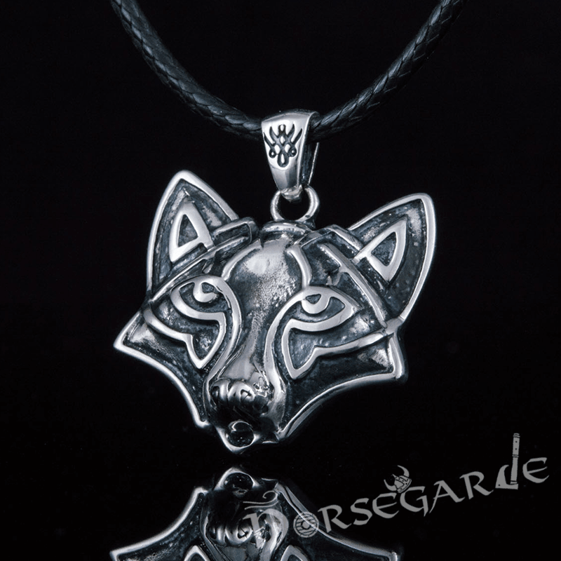 Handcrafted Celtic Fox Pendant - Sterling Silver