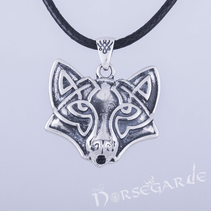 Handcrafted Celtic Fox Pendant - Sterling Silver