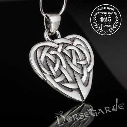 Handcrafted Celtic Heart Knot Pendant - Sterling Silver