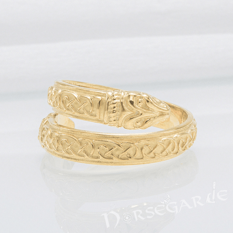 Handcrafted Celtic Jormungandr Band - Gold