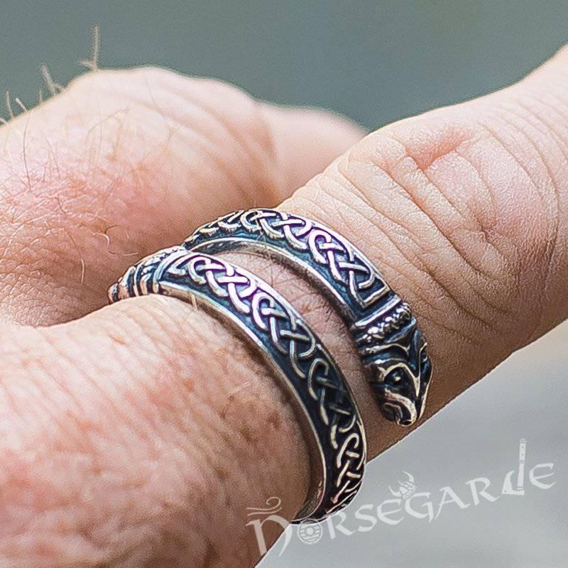 Handcrafted Celtic Jormungandr Band - Sterling Silver