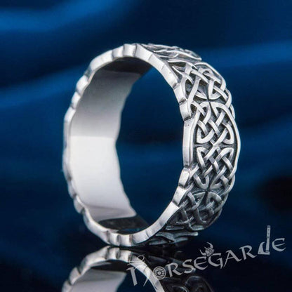Handcrafted Celtic Knot Band - Sterling Silver