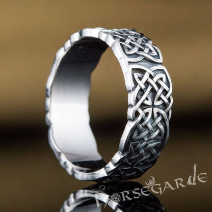 Handcrafted Celtic Knot Band - Sterling Silver