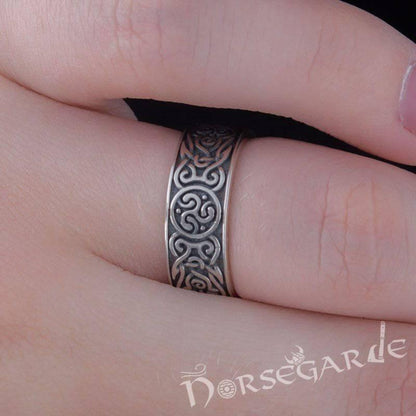 Handcrafted Celtic Ornamental Band - Sterling Silver