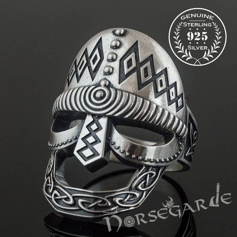 Handcrafted Celtic Warrior Helm Ring - Sterling Silver