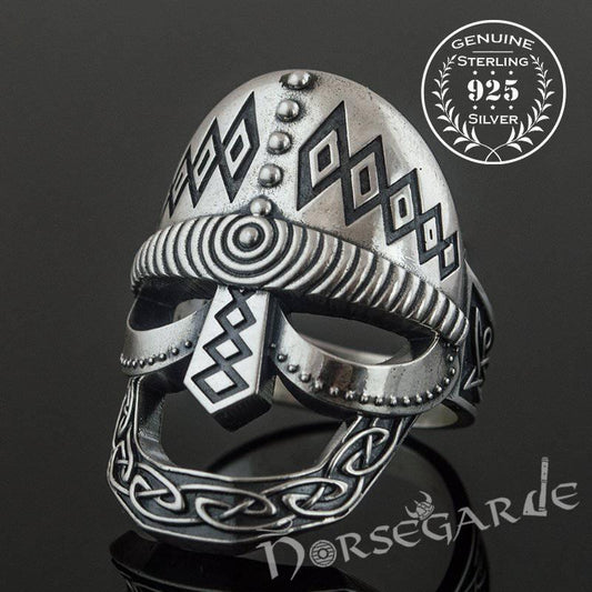 Handcrafted Celtic Warrior Helm Ring - Sterling Silver