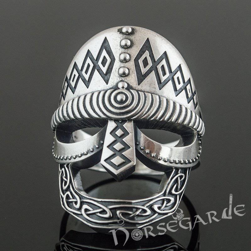 Handcrafted Celtic Warrior Helm Ring - Sterling Silver
