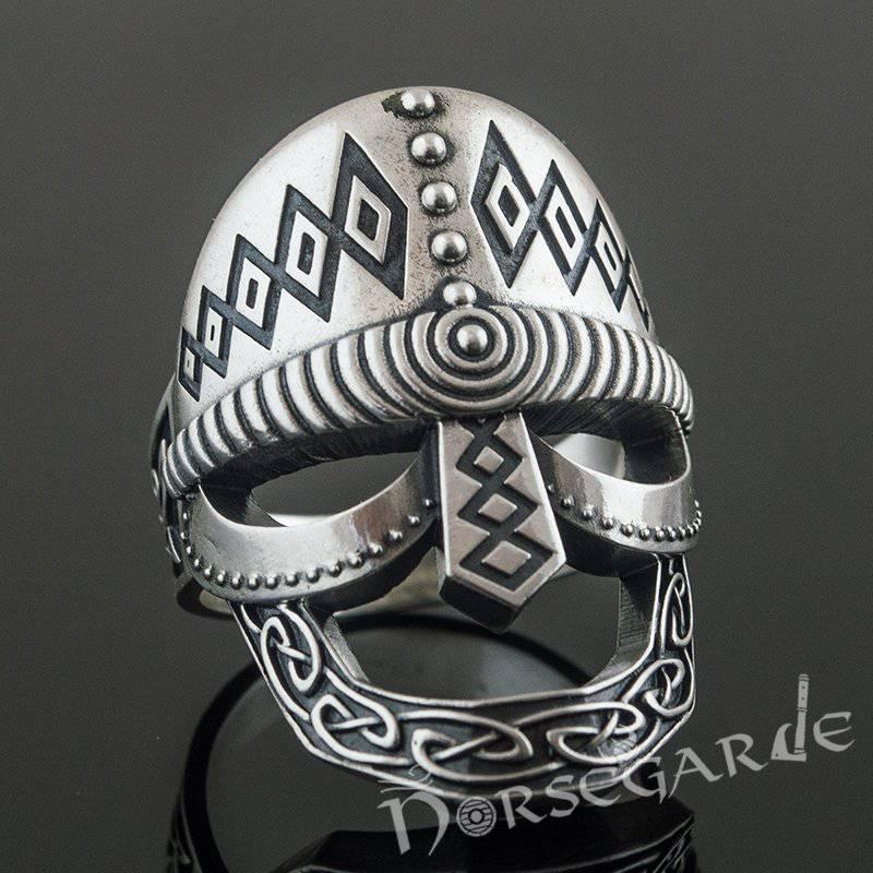 Handcrafted Celtic Warrior Helm Ring - Sterling Silver
