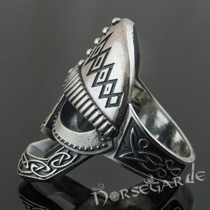 Handcrafted Celtic Warrior Helm Ring - Sterling Silver