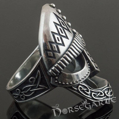 Handcrafted Celtic Warrior Helm Ring - Sterling Silver