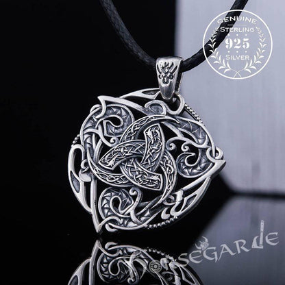 Handcrafted Celtics Horn Triskelion Pendant - Sterling Silver