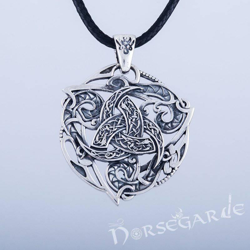 Handcrafted Celtics Horn Triskelion Pendant - Sterling Silver