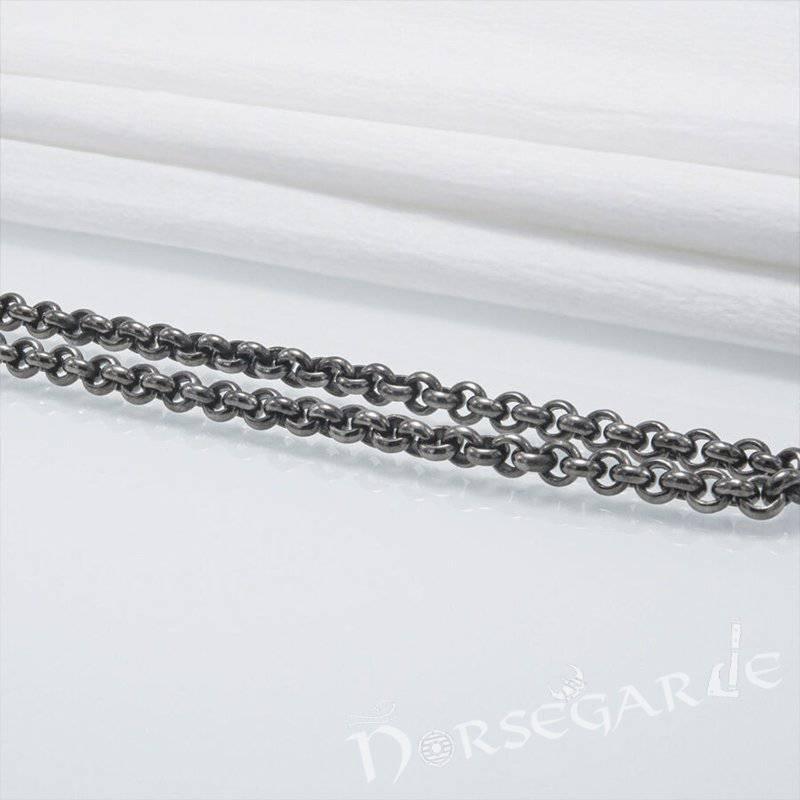 Handcrafted Chain Necklace - Ruthenium Plated Sterling Silver