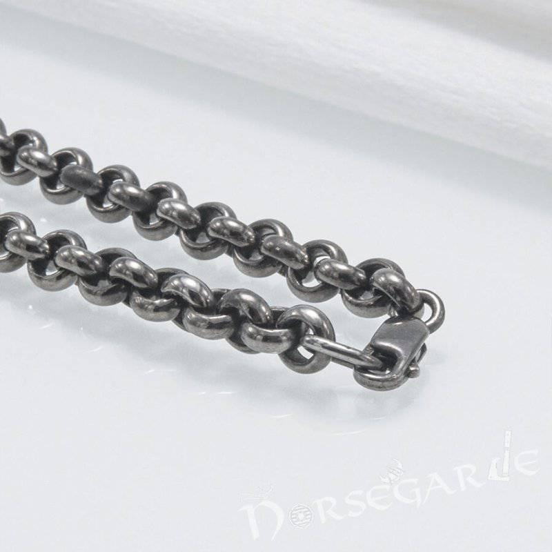 Handcrafted Chain Necklace - Ruthenium Plated Sterling Silver