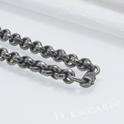 Handcrafted Chain Necklace - Ruthenium Plated Sterling Silver