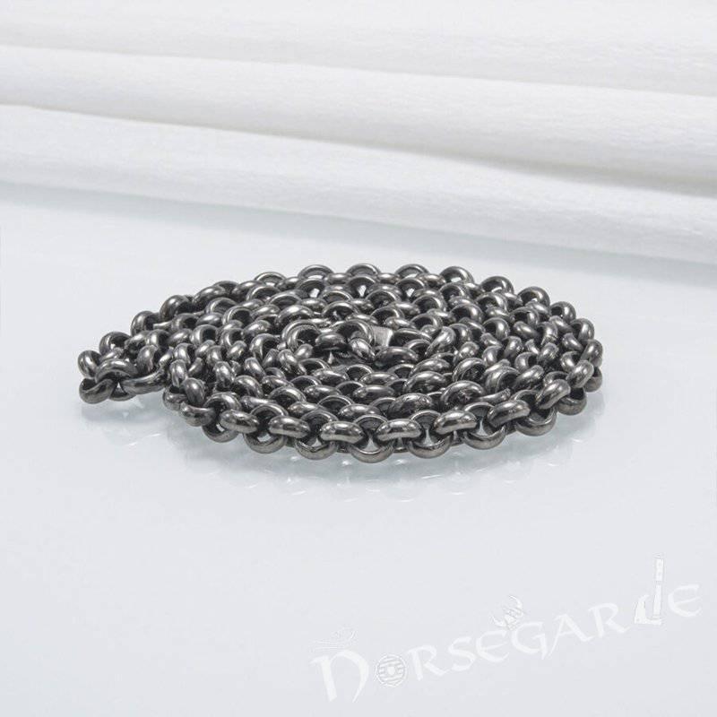Handcrafted Chain Necklace - Ruthenium Plated Sterling Silver