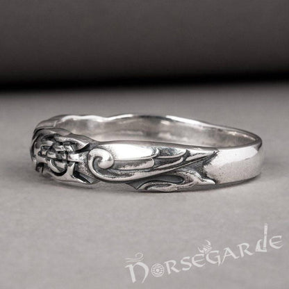 Handcrafted Clashed Ravens Band - Sterling Silver