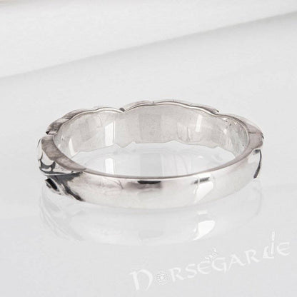 Handcrafted Clashed Ravens Band - Sterling Silver