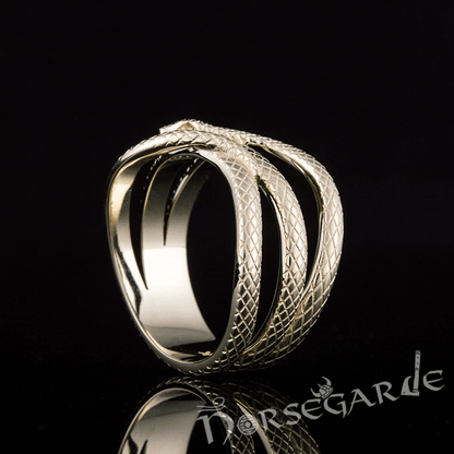 Handcrafted Coiled Jormungandr Ring - Gold
