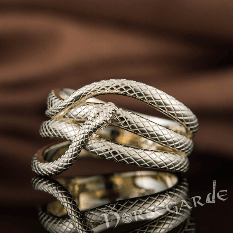 Handcrafted Coiled Jormungandr Ring - Gold