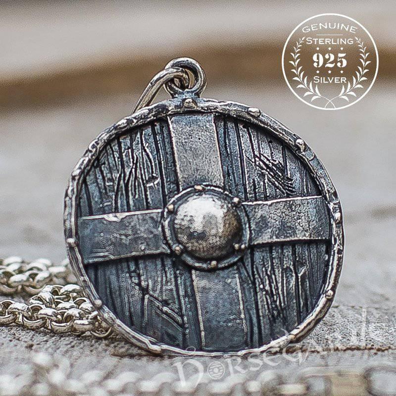 Handcrafted Cross Reinforced Shield Pendant - Sterling Silver