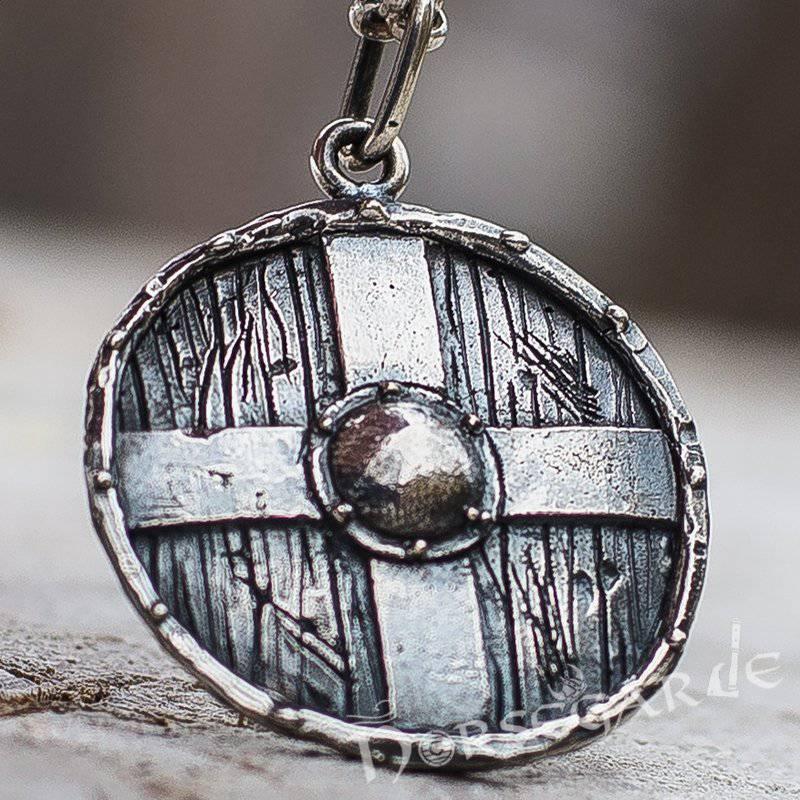Handcrafted Cross Reinforced Shield Pendant - Sterling Silver