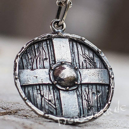 Handcrafted Cross Reinforced Shield Pendant - Sterling Silver