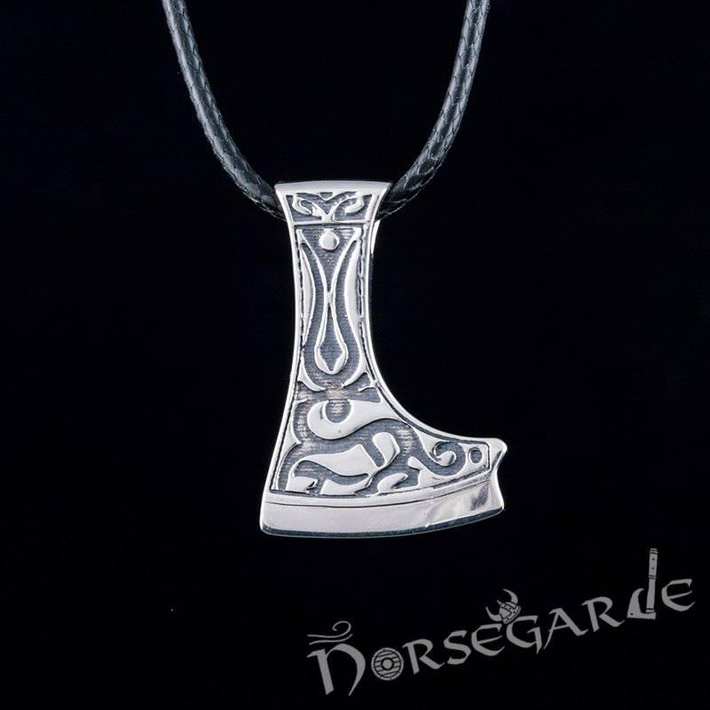 Handcrafted Deer Ornament Perun's Axe Pendant - Sterling Silver