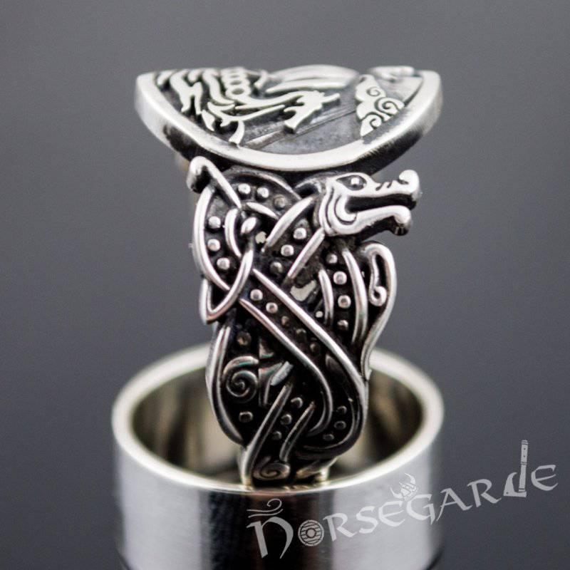 Handcrafted Drakkar Jellinge Style Ring - Bronze
