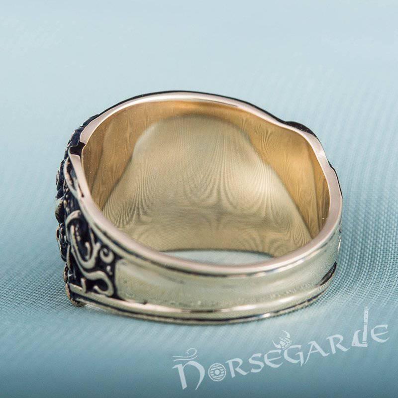 Handcrafted Drakkar Mammen Style Ring - Bronze